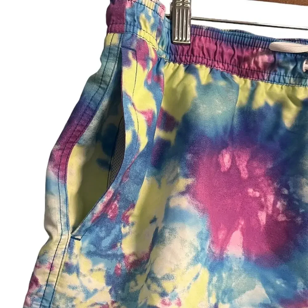 American Eagle Mens Swimming Trunks Retro Tie Dye Swim Board Shorts